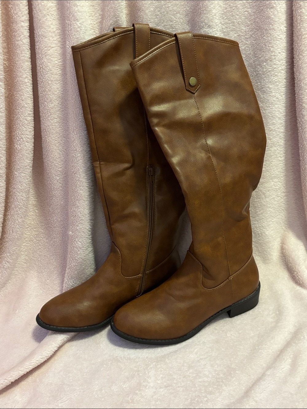 London Fog Over-the-Knee Boots - Cognac Brown